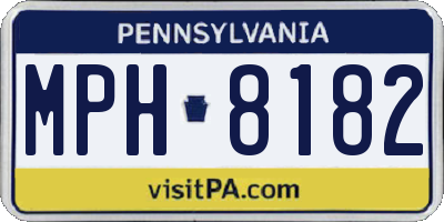 PA license plate MPH8182