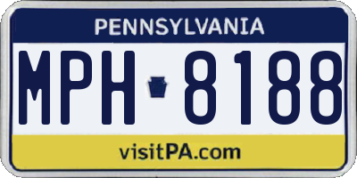 PA license plate MPH8188
