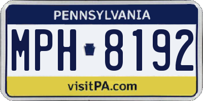 PA license plate MPH8192