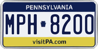 PA license plate MPH8200