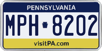 PA license plate MPH8202