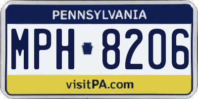 PA license plate MPH8206