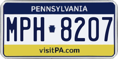 PA license plate MPH8207