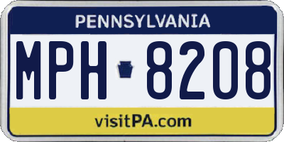 PA license plate MPH8208