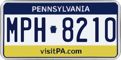PA license plate MPH8210