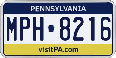 PA license plate MPH8216