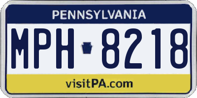 PA license plate MPH8218