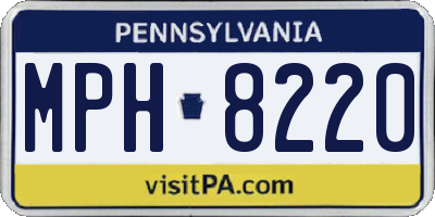 PA license plate MPH8220