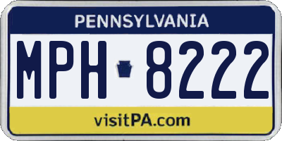 PA license plate MPH8222