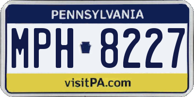 PA license plate MPH8227