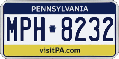 PA license plate MPH8232