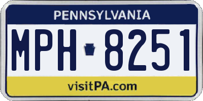 PA license plate MPH8251