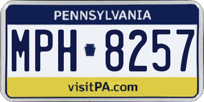 PA license plate MPH8257