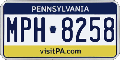 PA license plate MPH8258