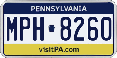 PA license plate MPH8260