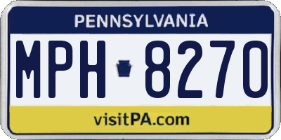PA license plate MPH8270