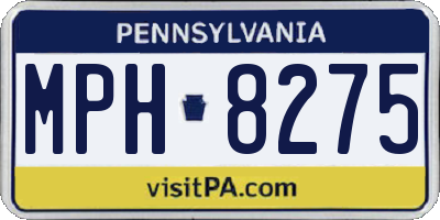 PA license plate MPH8275