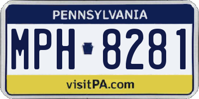 PA license plate MPH8281