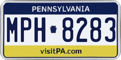 PA license plate MPH8283