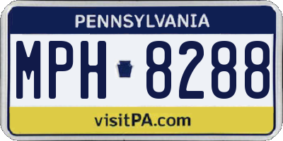 PA license plate MPH8288