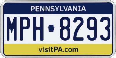 PA license plate MPH8293