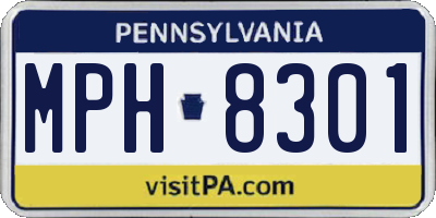 PA license plate MPH8301