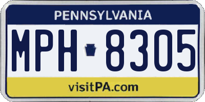 PA license plate MPH8305