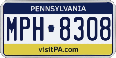 PA license plate MPH8308