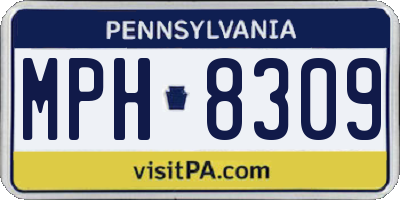 PA license plate MPH8309
