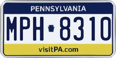 PA license plate MPH8310
