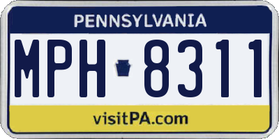 PA license plate MPH8311
