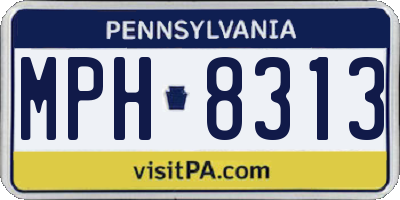 PA license plate MPH8313