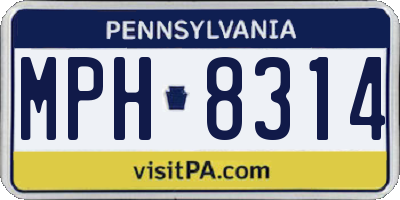 PA license plate MPH8314