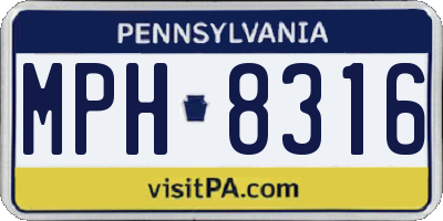 PA license plate MPH8316