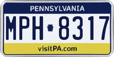 PA license plate MPH8317
