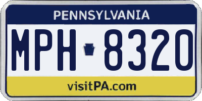 PA license plate MPH8320