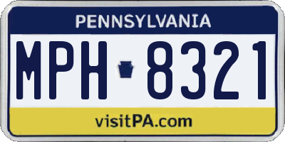 PA license plate MPH8321