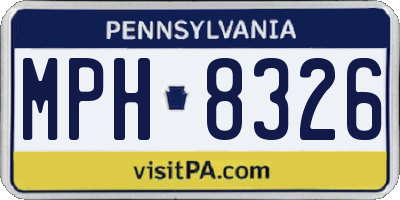 PA license plate MPH8326