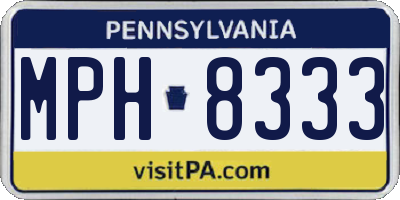 PA license plate MPH8333