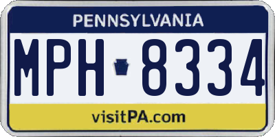 PA license plate MPH8334