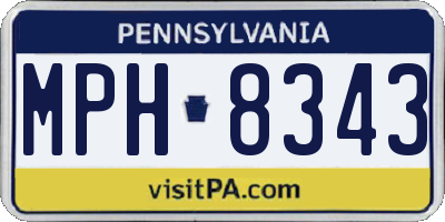 PA license plate MPH8343