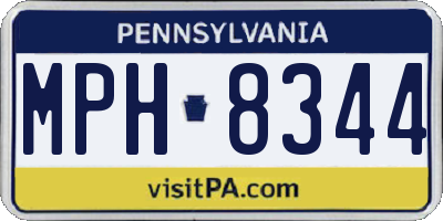 PA license plate MPH8344