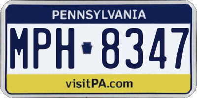 PA license plate MPH8347