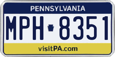 PA license plate MPH8351