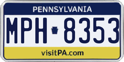 PA license plate MPH8353