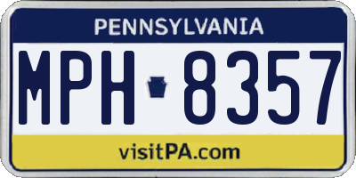 PA license plate MPH8357