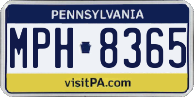 PA license plate MPH8365
