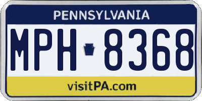PA license plate MPH8368