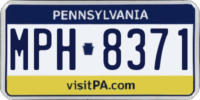 PA license plate MPH8371