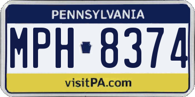 PA license plate MPH8374